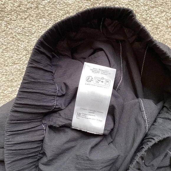 Ganni Elasticized Curve Trouser Pants Barrel Stitching High Rise Crepe Black XS - Picture 12 of 12